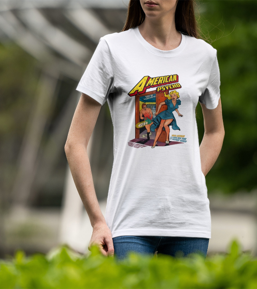 American Psycho Comic Style Chase Vintage T-Shirt