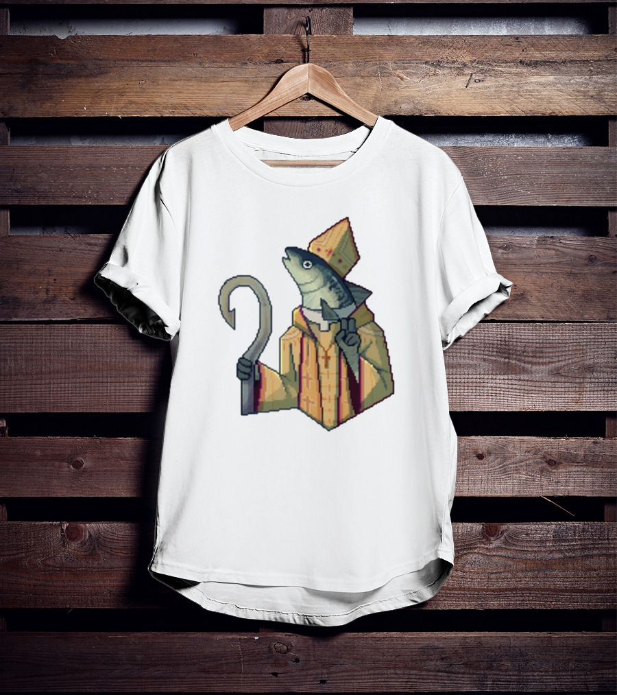 May Could Be With You Holy Mackerel Fish Bishop Pixel T-Shirt