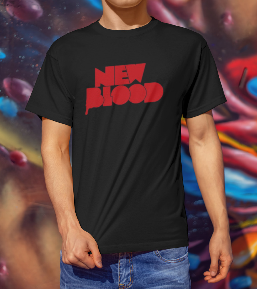 New Blood Dripping Lettering T-Shirt