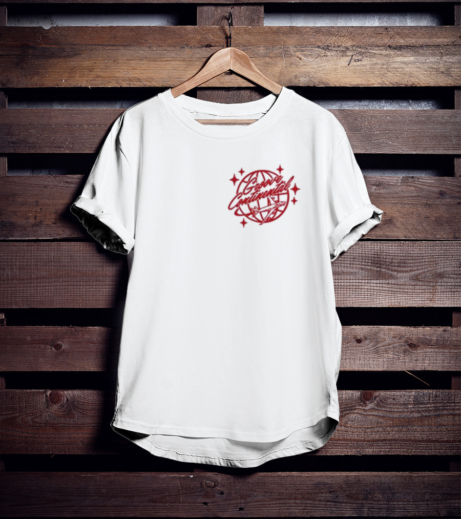 Yung Bae Groove Continental Red Globe Graphic With Stars T-Shirt