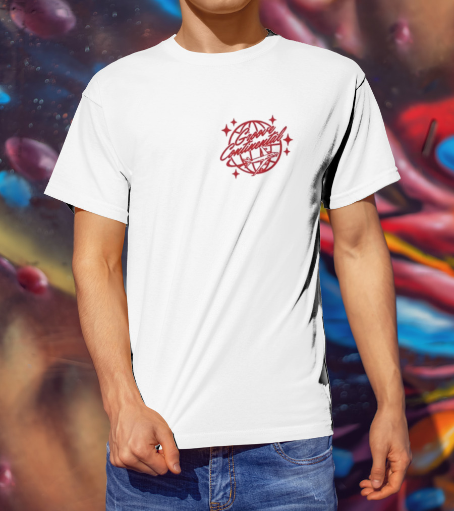 Yung Bae Groove Continental Red Globe Graphic With Stars T-Shirt