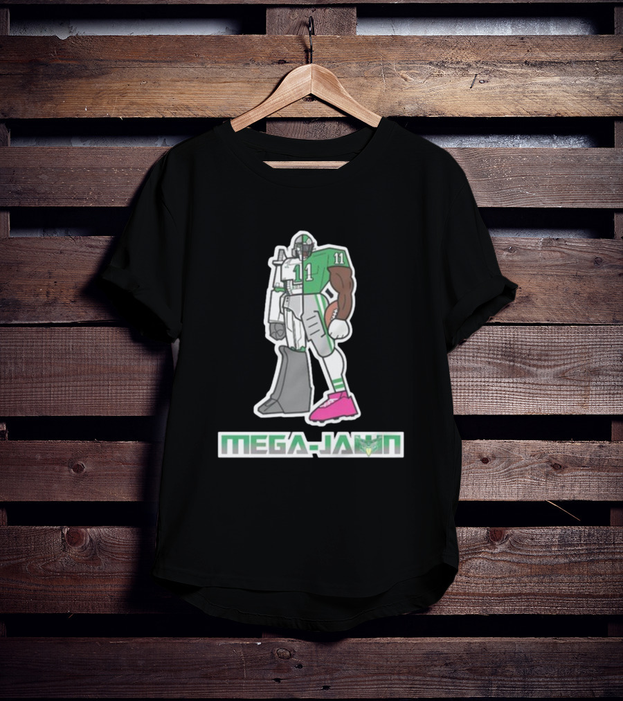 Phillygoat Mega-Jawn Football Robot Player 11 Green Pink Cleat T-Shirt