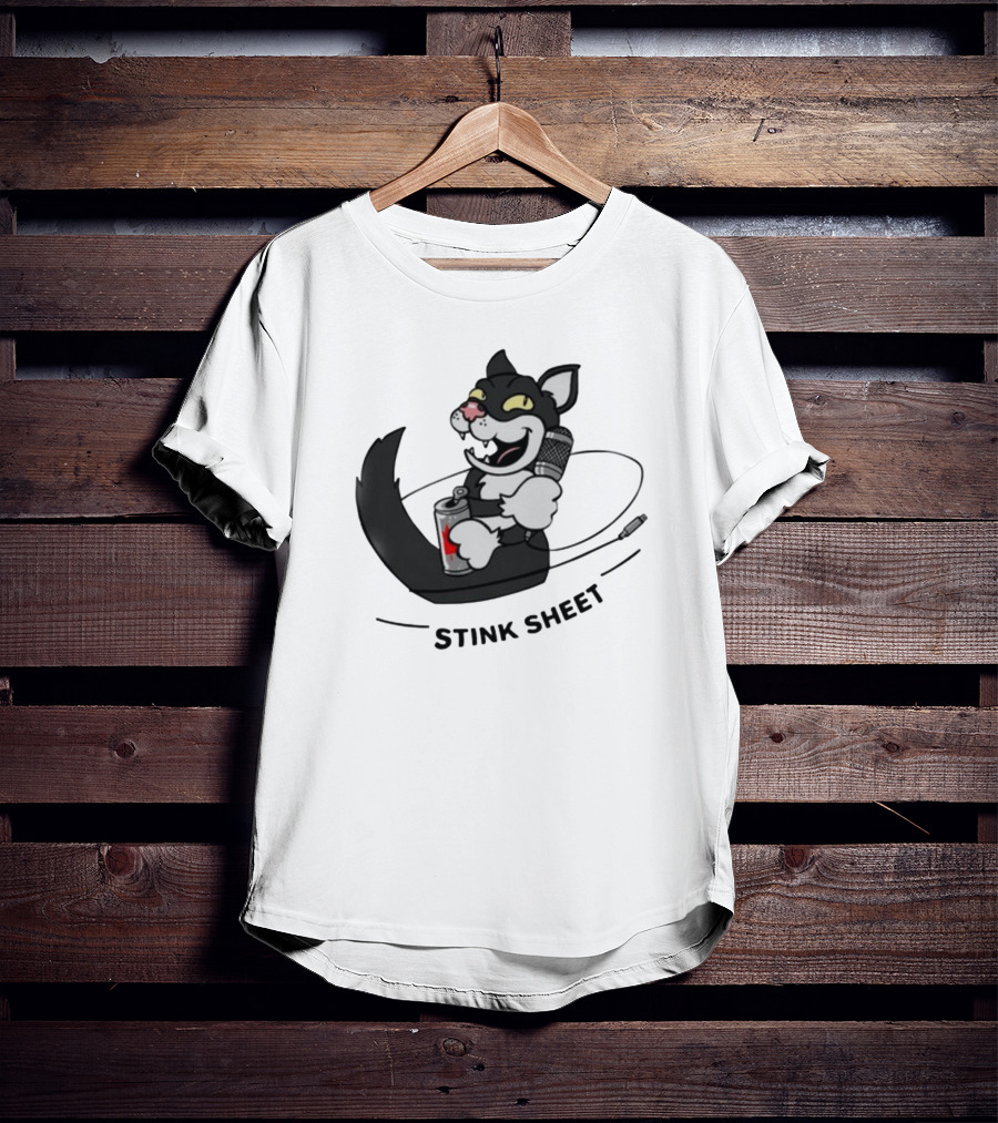 Podcast Psy Op Division Cat With Microphone And Spray Can Stink Sheet T-Shirt