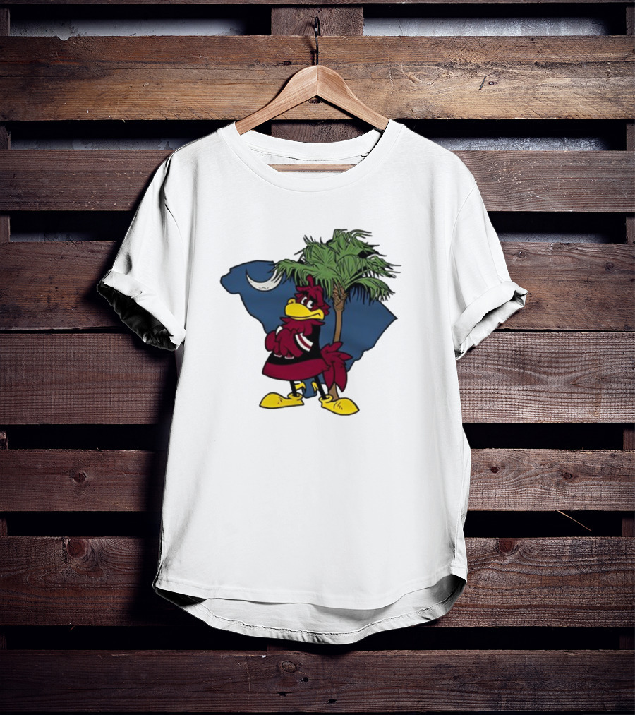 South Carolina Gamecock With Palmetto And Crescent Moon T-Shirt