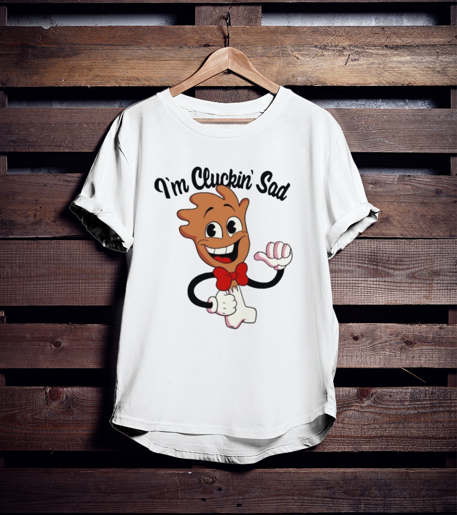 I'm Cluckin' Sad Cartoon Drumstick Character Bow Tie T-Shirt