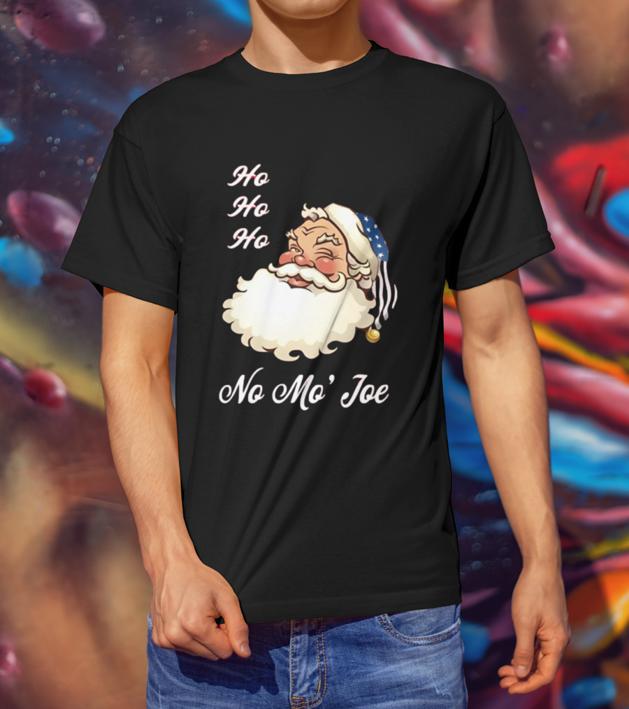 Ho Ho Ho No Mo’ Joe Patriotic Santa Hat Winking Santa T-Shirt