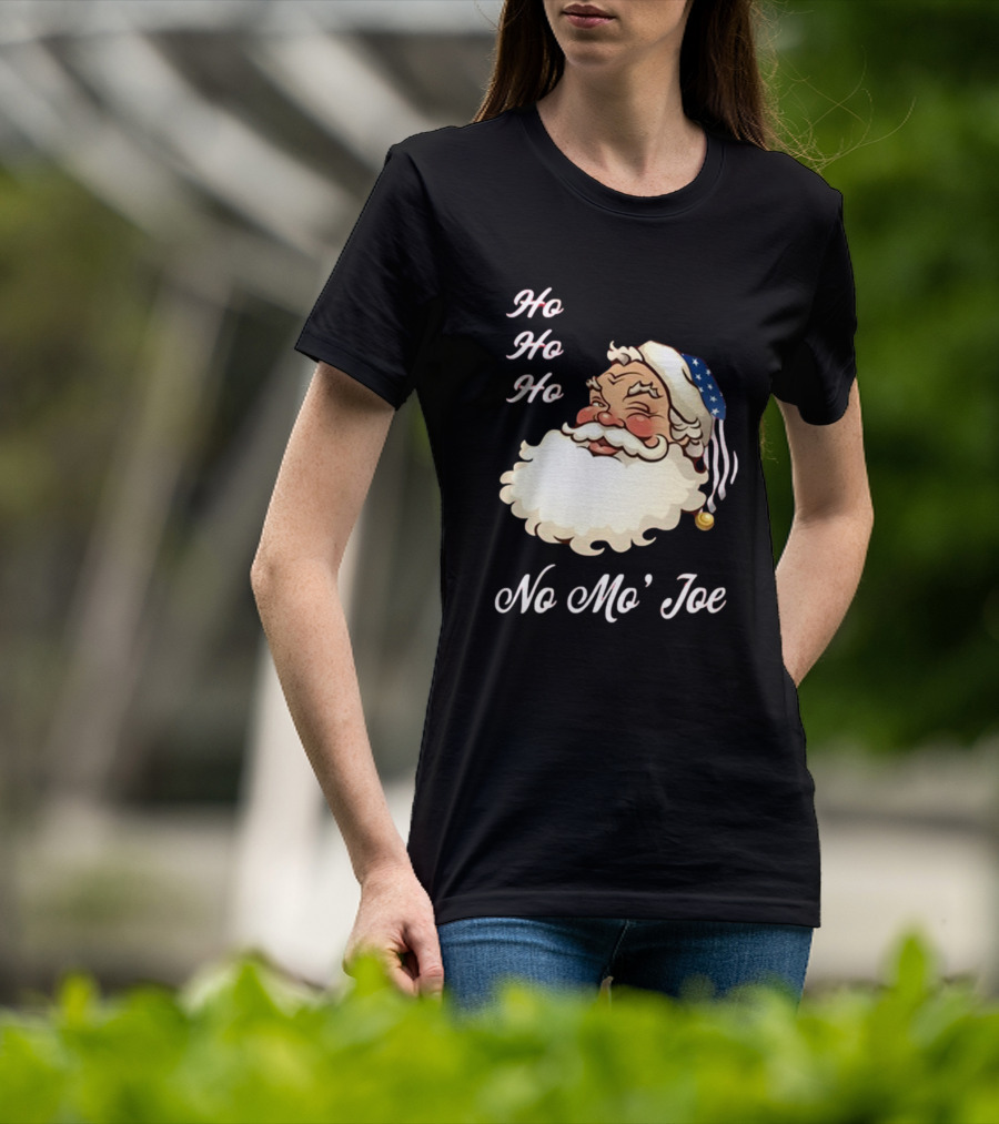 Ho Ho Ho No Mo’ Joe Patriotic Santa Hat Winking Santa T-Shirt