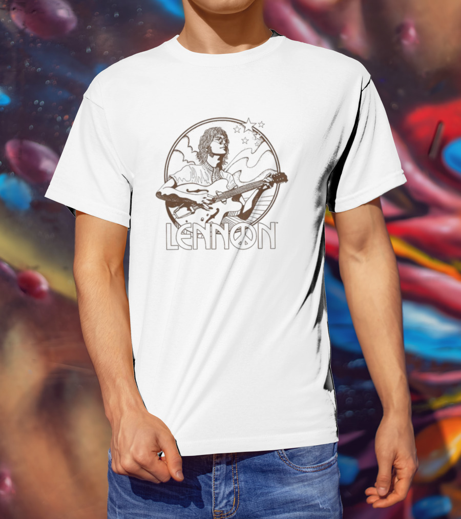 Lennon Guitar Peace Icon Stars T-Shirt