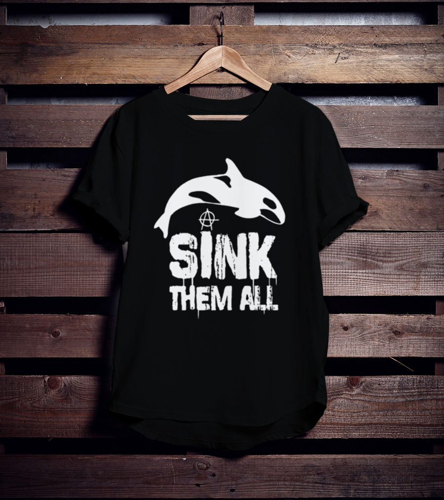Antifascist Orca Sink Them All Anarchy T-Shirt