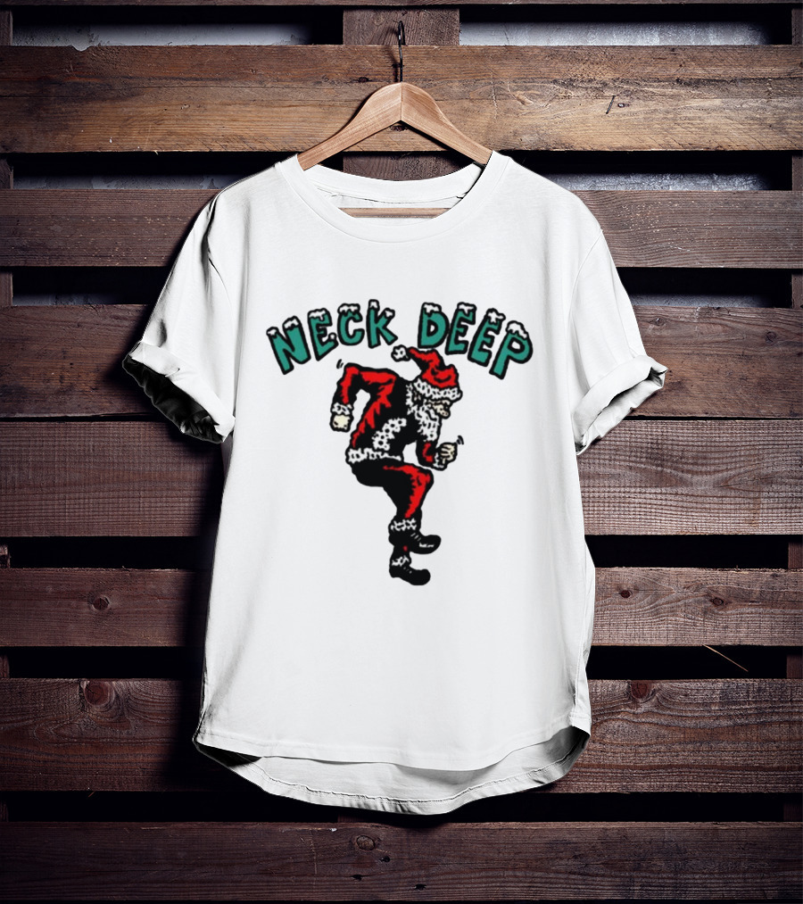 Neck Deep Santa Dancing Green Letters T-Shirt