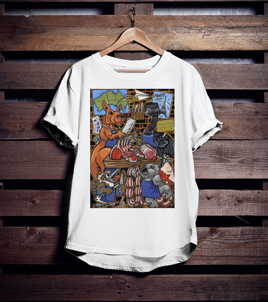 Sigh13 Paris 2025 Support Your Local Butcher WBC Wildlife Butcher Crew T-Shirt