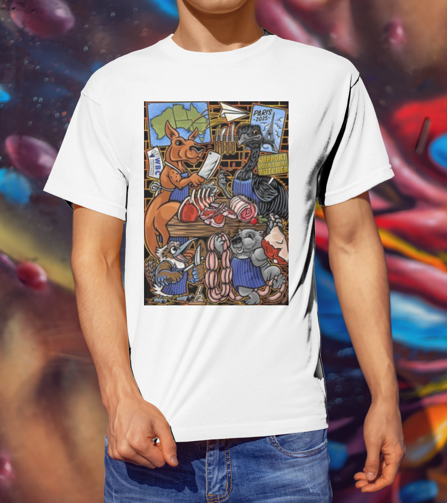 Sigh13 Paris 2025 Support Your Local Butcher WBC Wildlife Butcher Crew T-Shirt