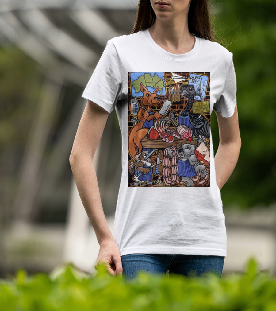 Sigh13 Paris 2025 Support Your Local Butcher WBC Wildlife Butcher Crew T-Shirt