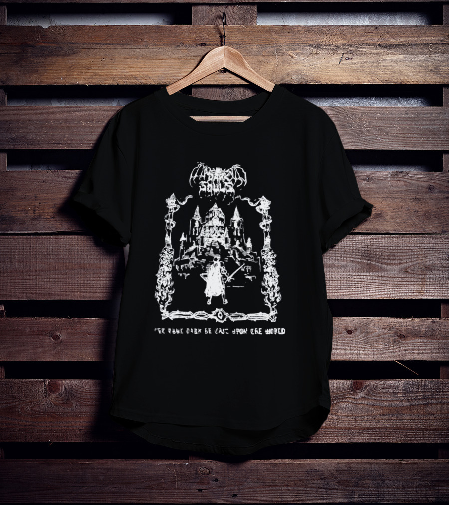 Demon's Souls The True Dark Be Cast Upon Cre World Castle Warrior Scene T-Shirt