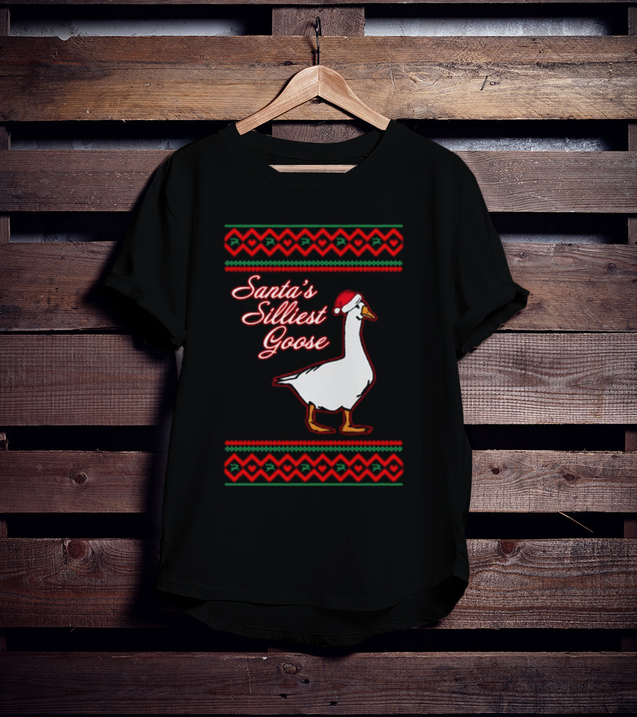 Santa's Silliest Goose Festive Holiday T-Shirt