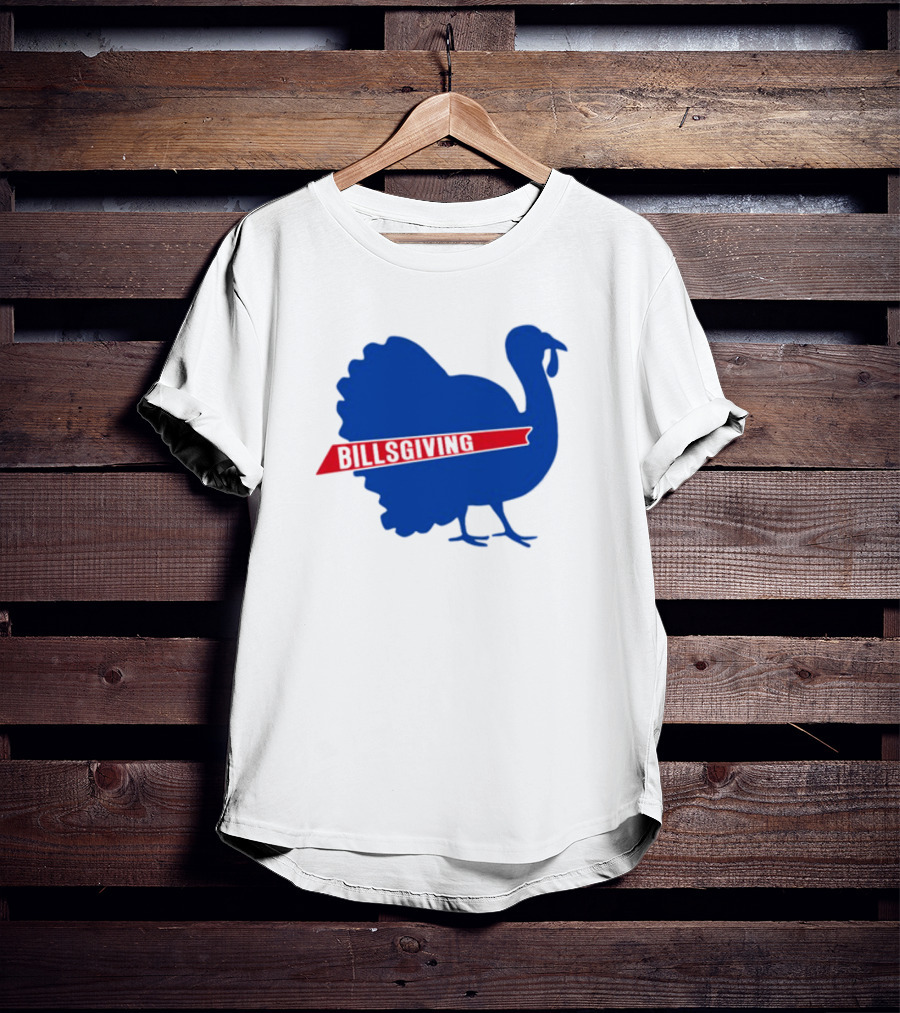 Billsgiving Turkey With Blue And Red T-Shirt