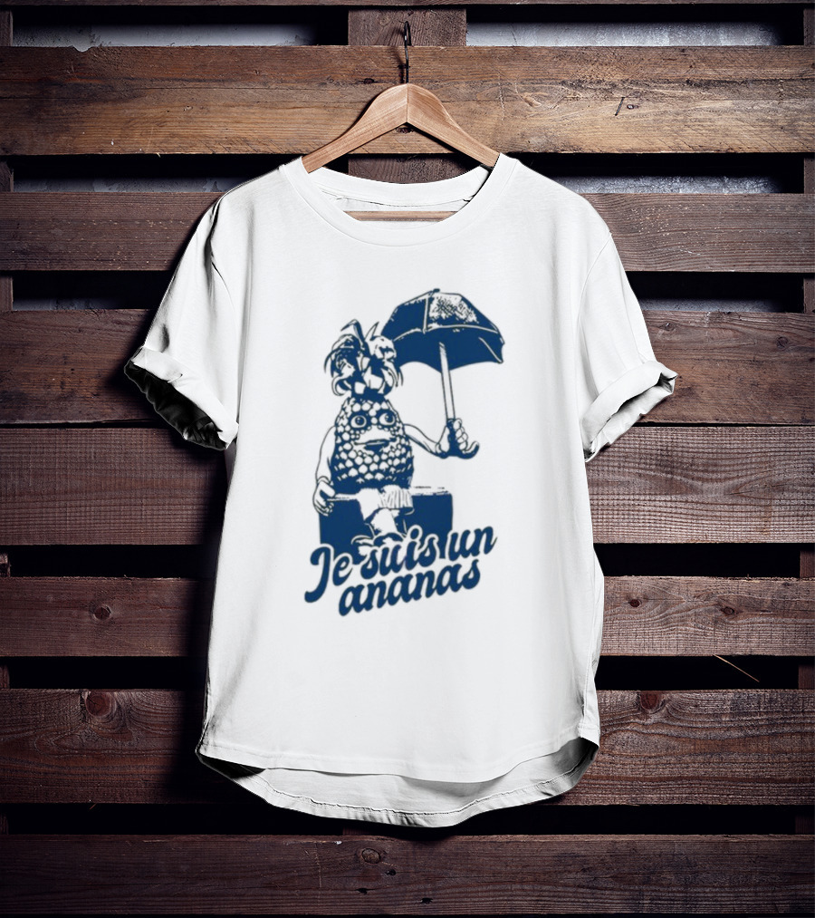 Retrokid Je Suis Un Ananas Pineapple Character With Umbrella T-Shirt