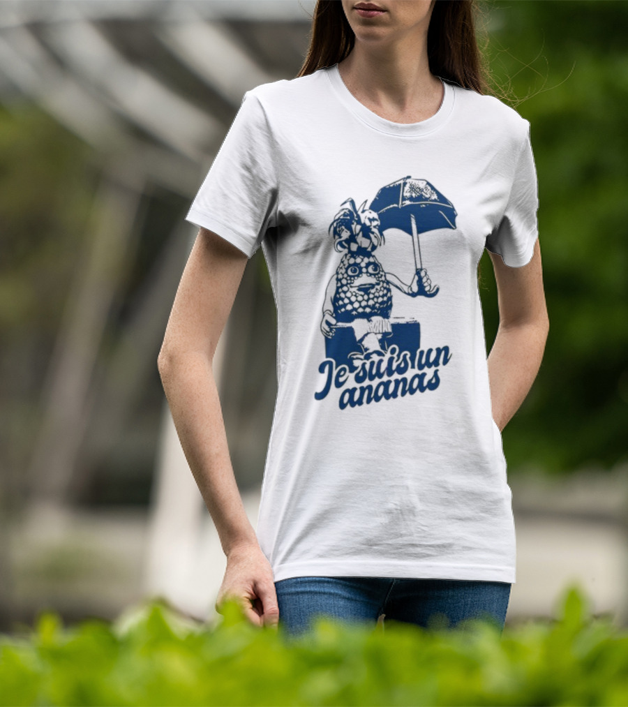 Retrokid Je Suis Un Ananas Pineapple Character With Umbrella T-Shirt