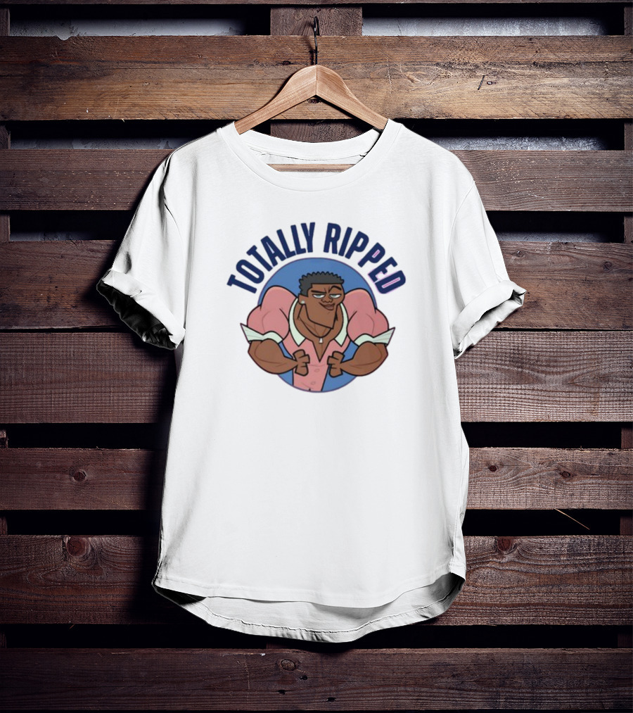 Totally Ripped Cartoon Character Flexing Muscles T-Shirt