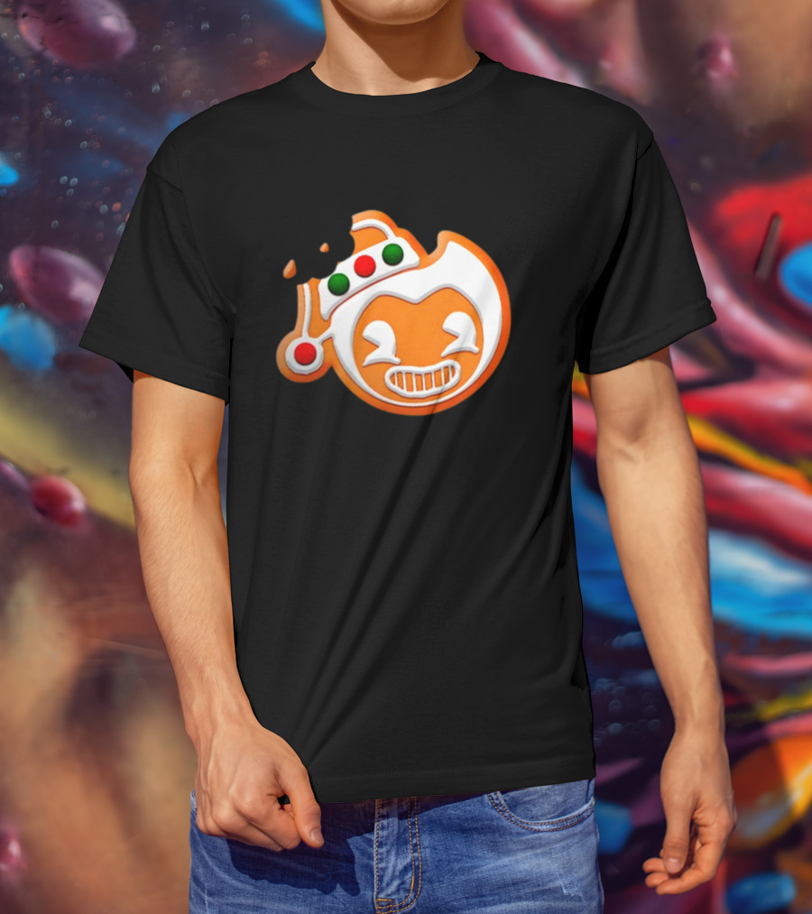 Bendy Gingerbread Christmas Cookie Bite T-Shirt