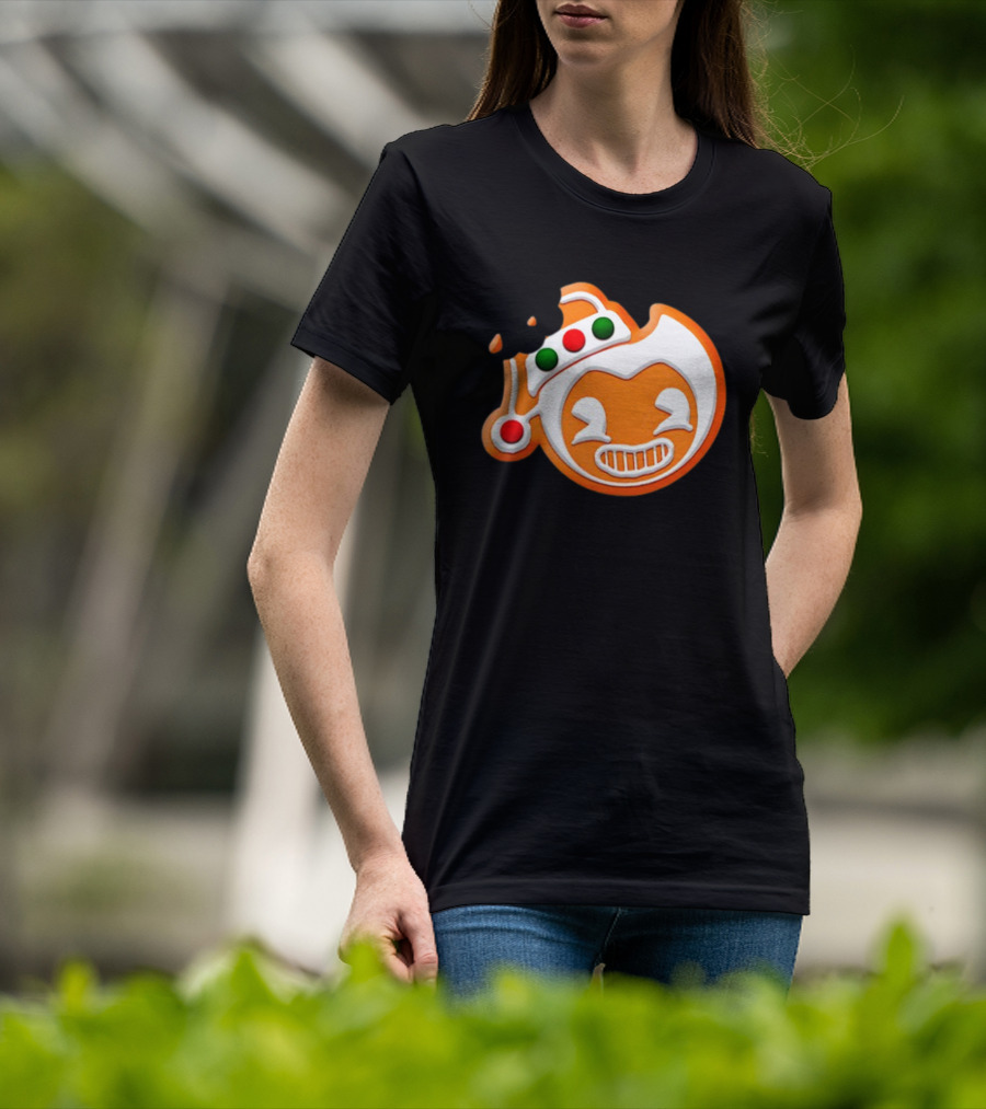 Bendy Gingerbread Christmas Cookie Bite T-Shirt