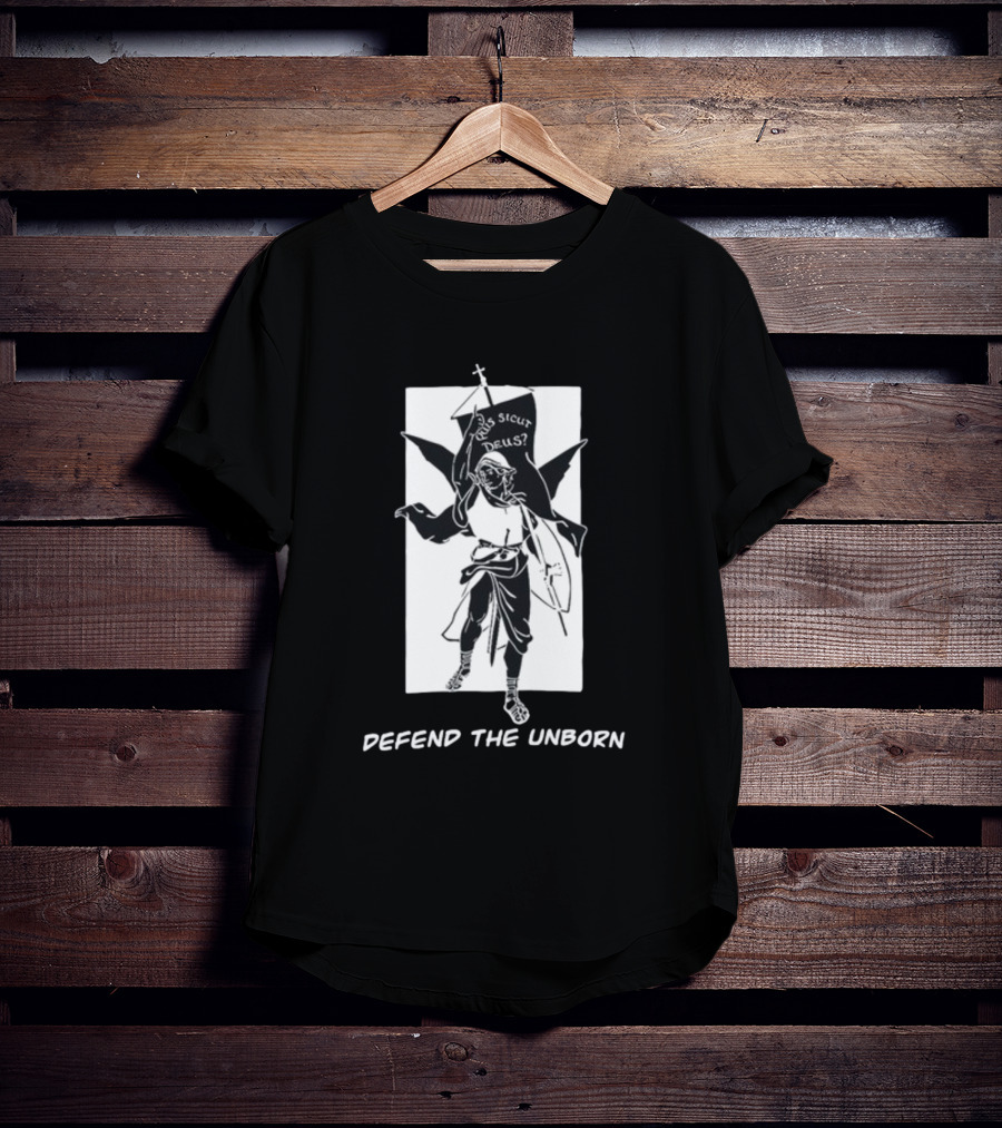 Quis Sicut Deus Defend The Unborn Angelic Warrior T-Shirt