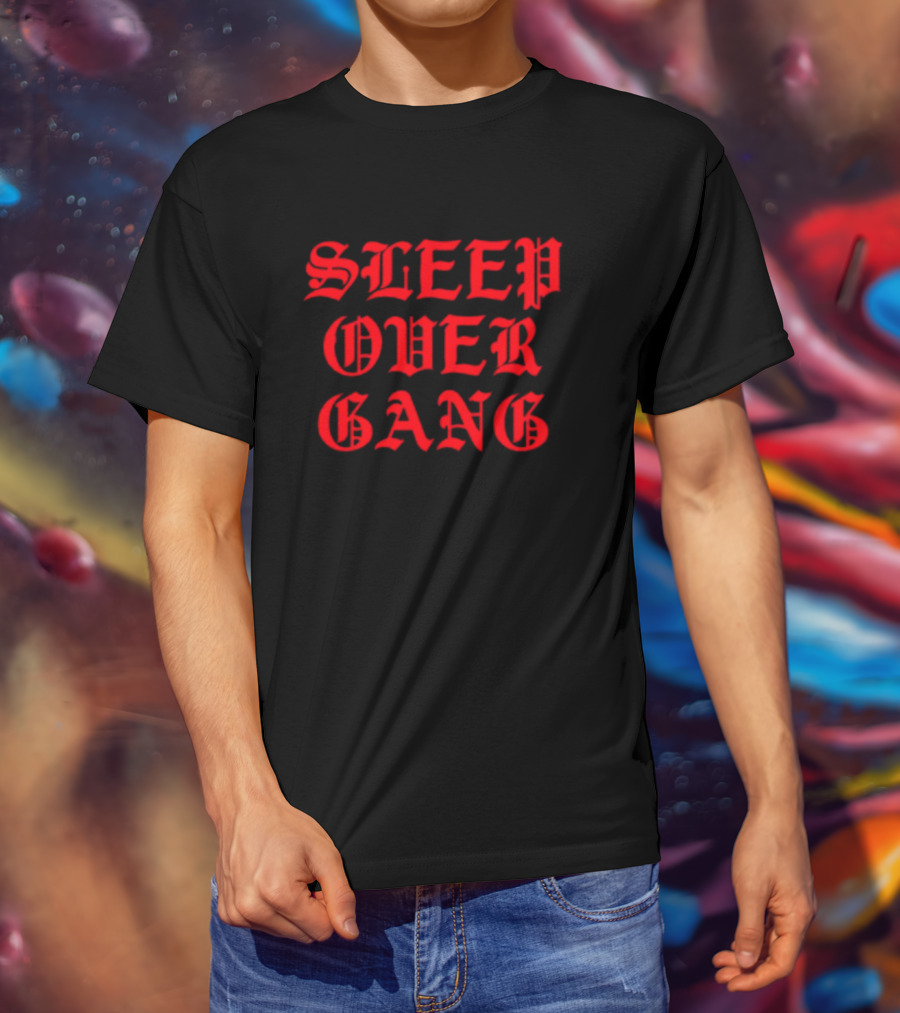 Sleep Over Gang Gothic Font Pajama Party T-Shirt