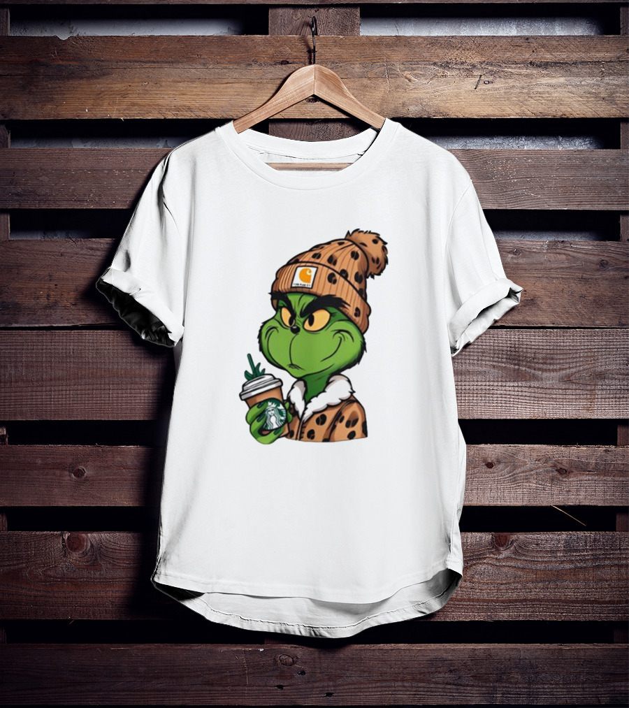 The Grinch Carhartt Beanie Starbucks Christmas T-Shirt
