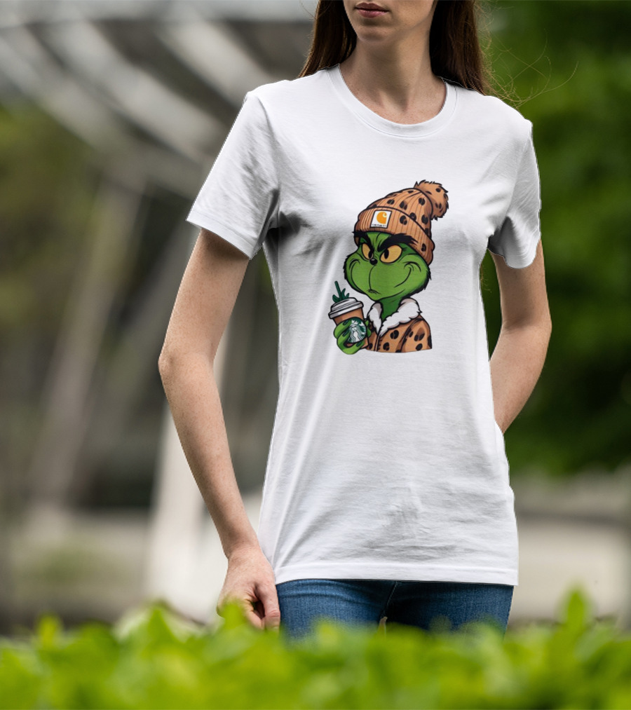The Grinch Carhartt Beanie Starbucks Christmas T-Shirt