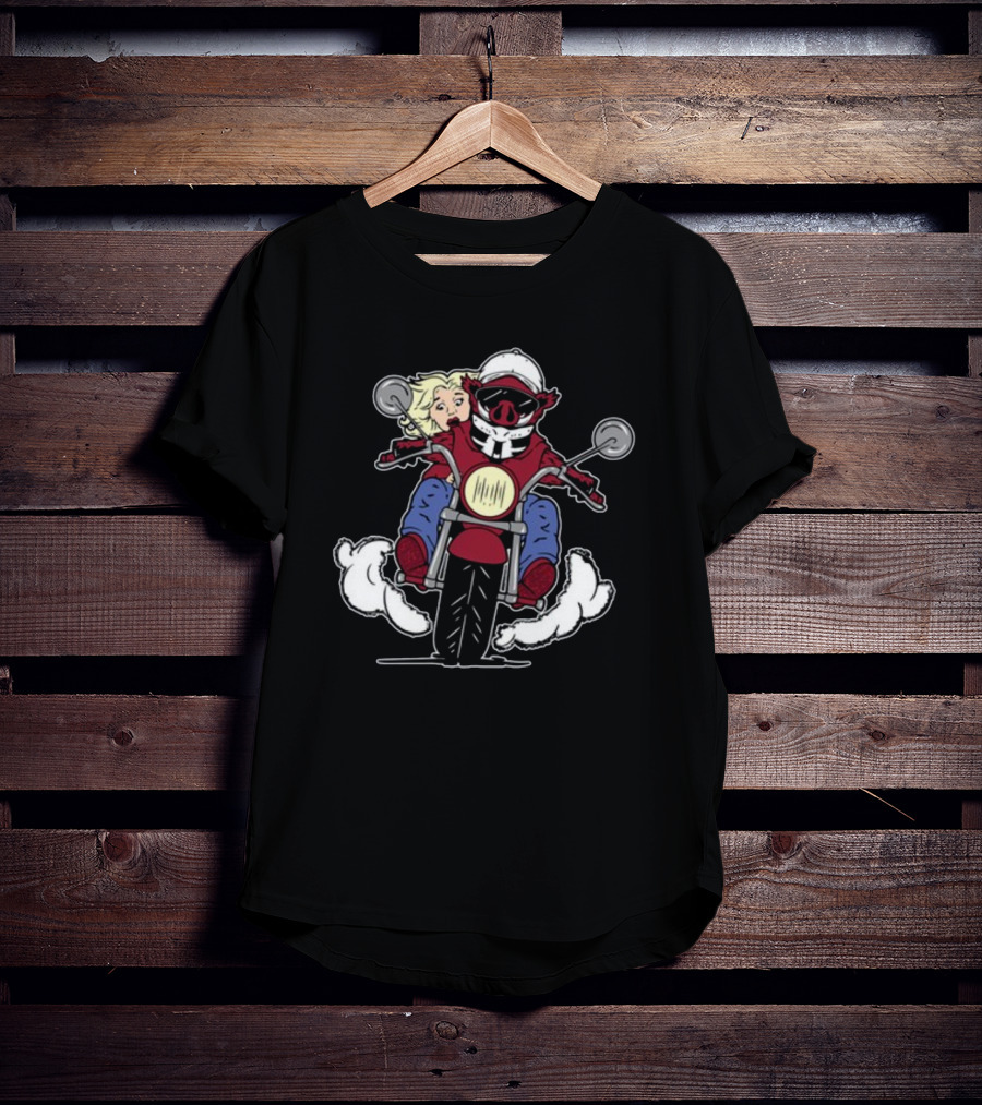 The Prodigal Son Returns Motorcycle Adventure With Pig Rider And Blonde Companion T-Shirt