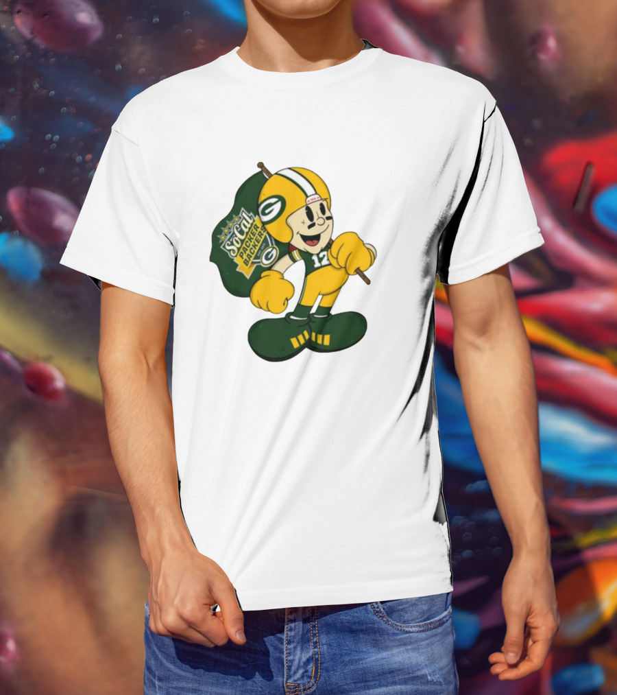 Socal Packer Backers 12 Retro Cartoon Football Character T-Shirt