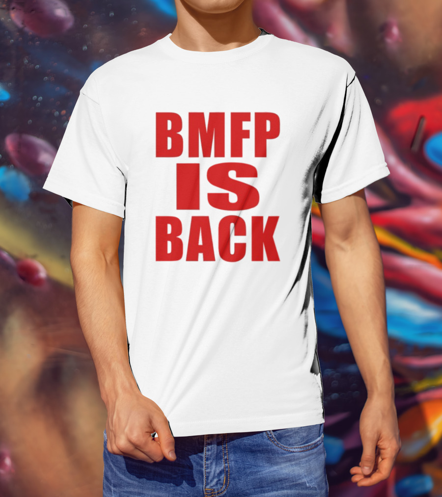 John Nabors BMFP Is Back Text In Bold Red T-Shirt
