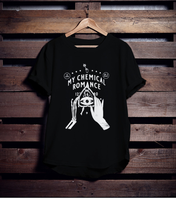 My Chemical Romance Spirit Board So Long Good Night Skeleton Hand Eye T-Shirt