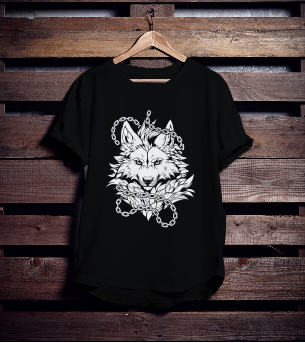 Wolf Head Enclosed By Chains T-Shirt
