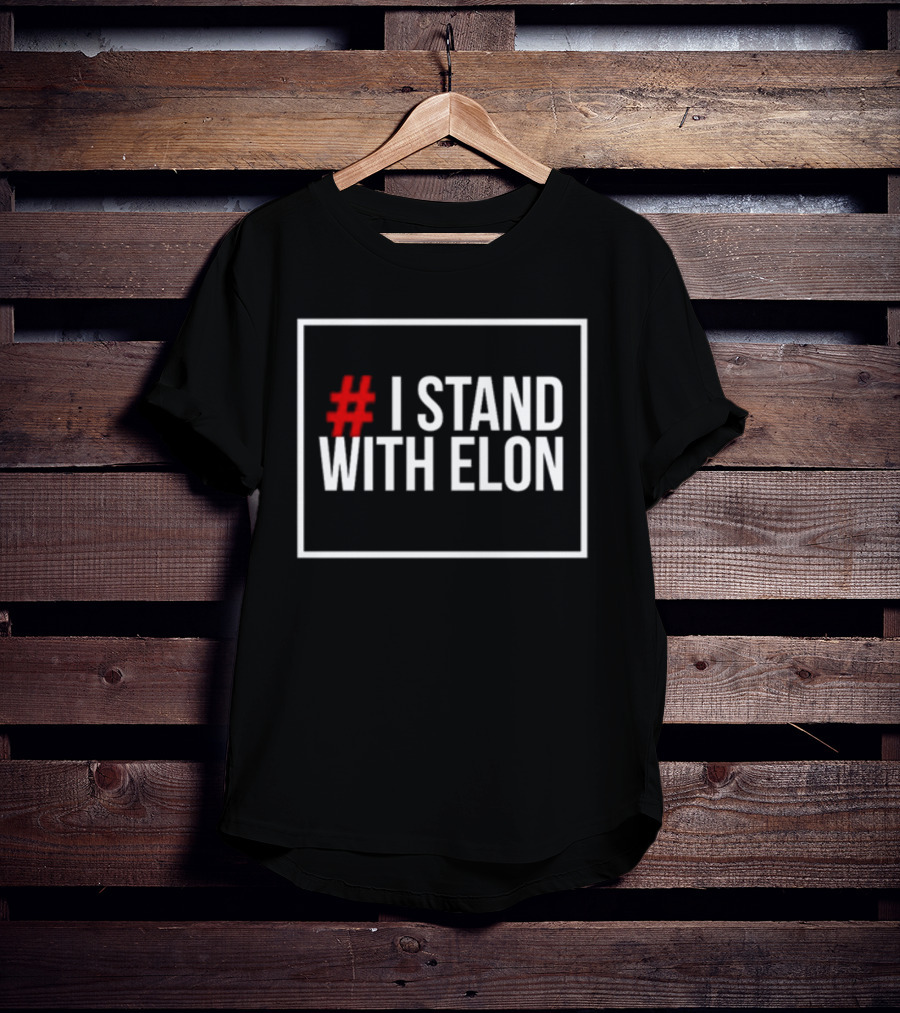 Alphafox78 # I Stand With Elon Hash Symbol T-Shirt