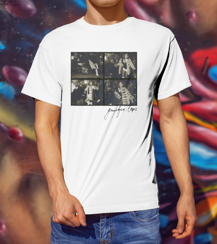 Jennifer Lopez Photo Collage With Signature T-Shirt