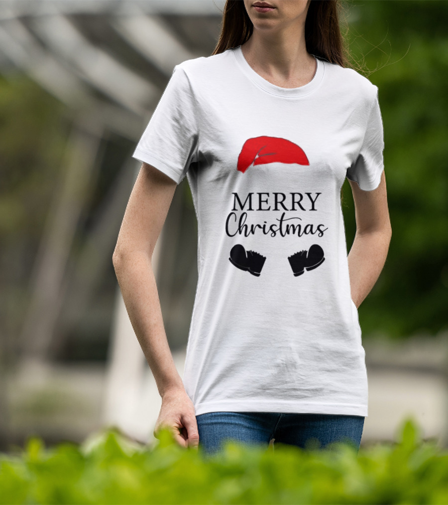 Merry Christmas Svg Santa Hat And Boots Softstyle V-Neck T-Shirt