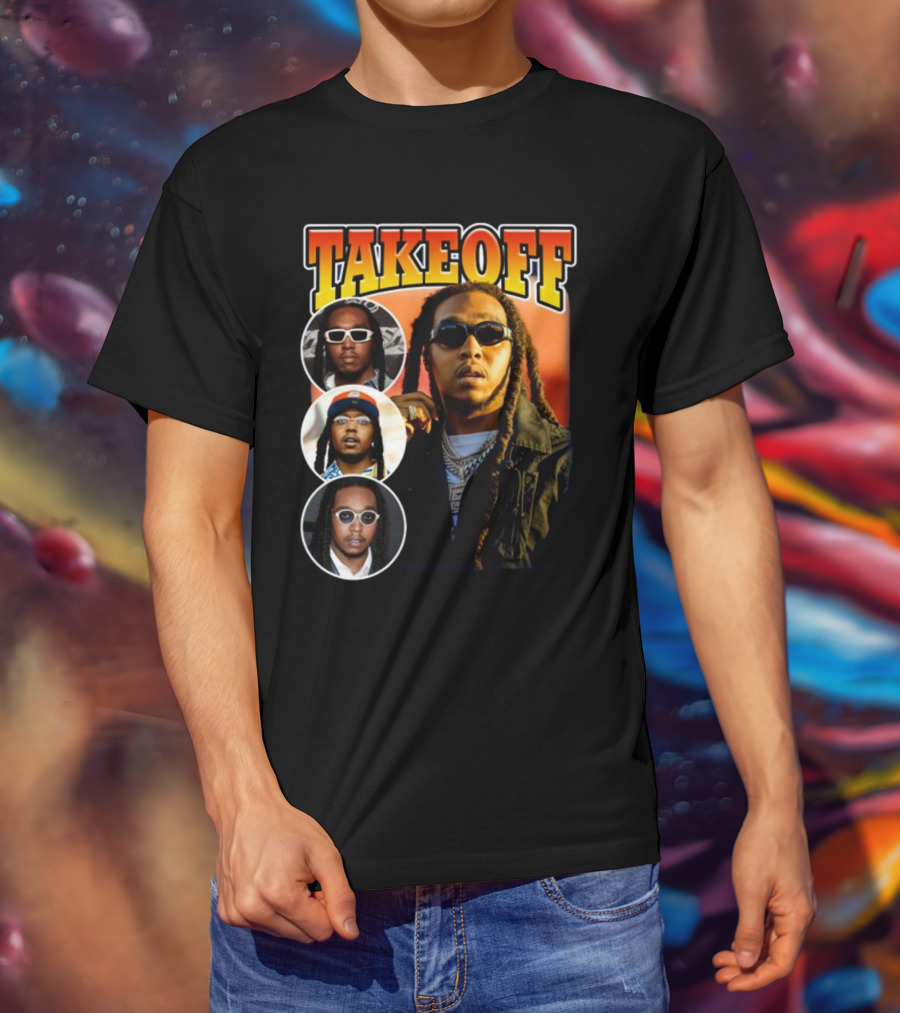 Takeoff Migos Rapper Tribute Collage T-Shirt