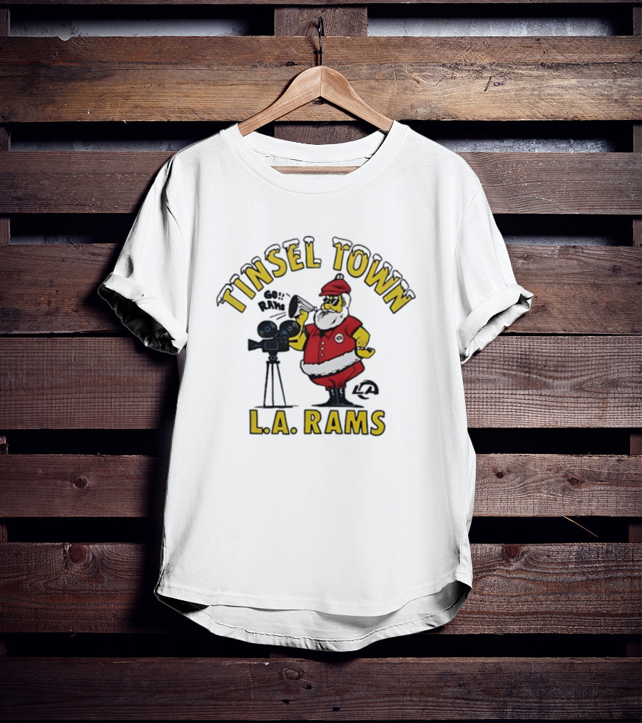 Tinsel Town L.A. Rams Santa Christmas T-Shirt