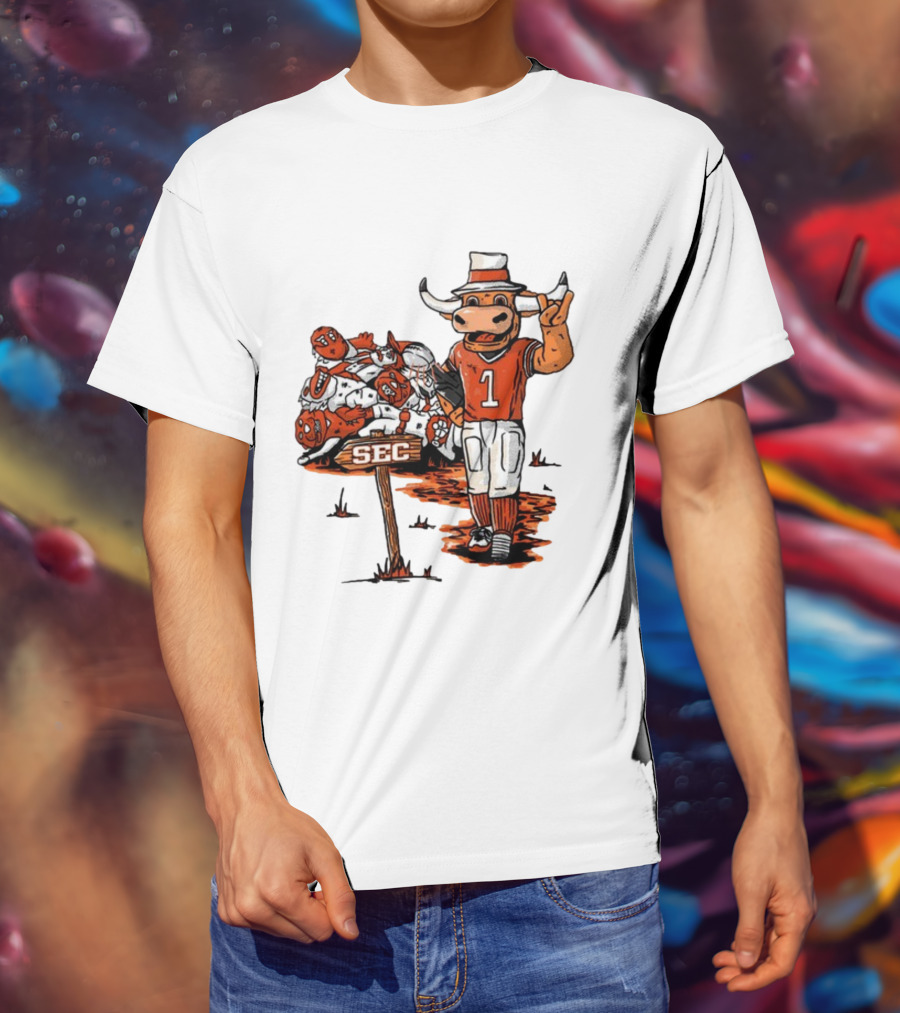 Longhorn Mascot SEC Conference Champs Drawing T-Shirt