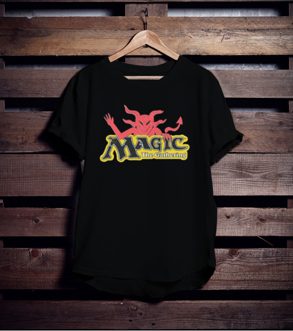 Wizard Of Barge Magic The Gathering Demon Logo Design New T-Shirt