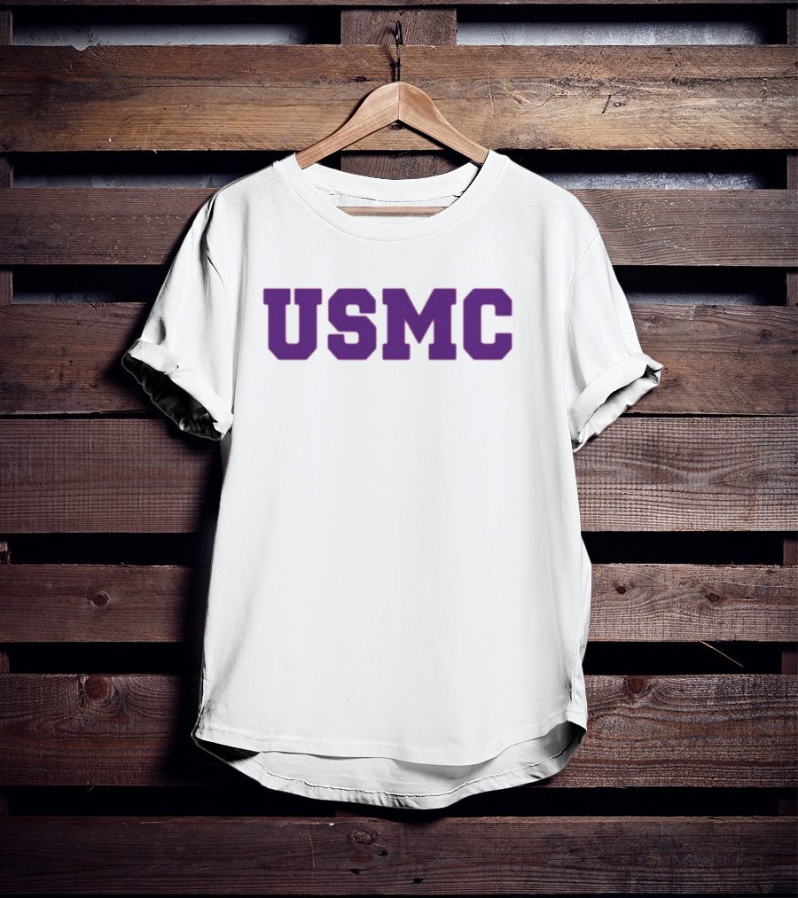 James Carville USMC Purple Bold Letters T-Shirt