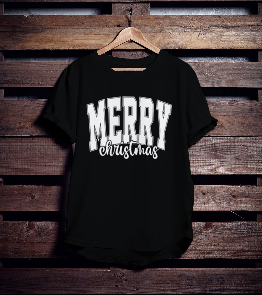 Merry Christmas Simple Classic Bold Festive Text T-Shirt