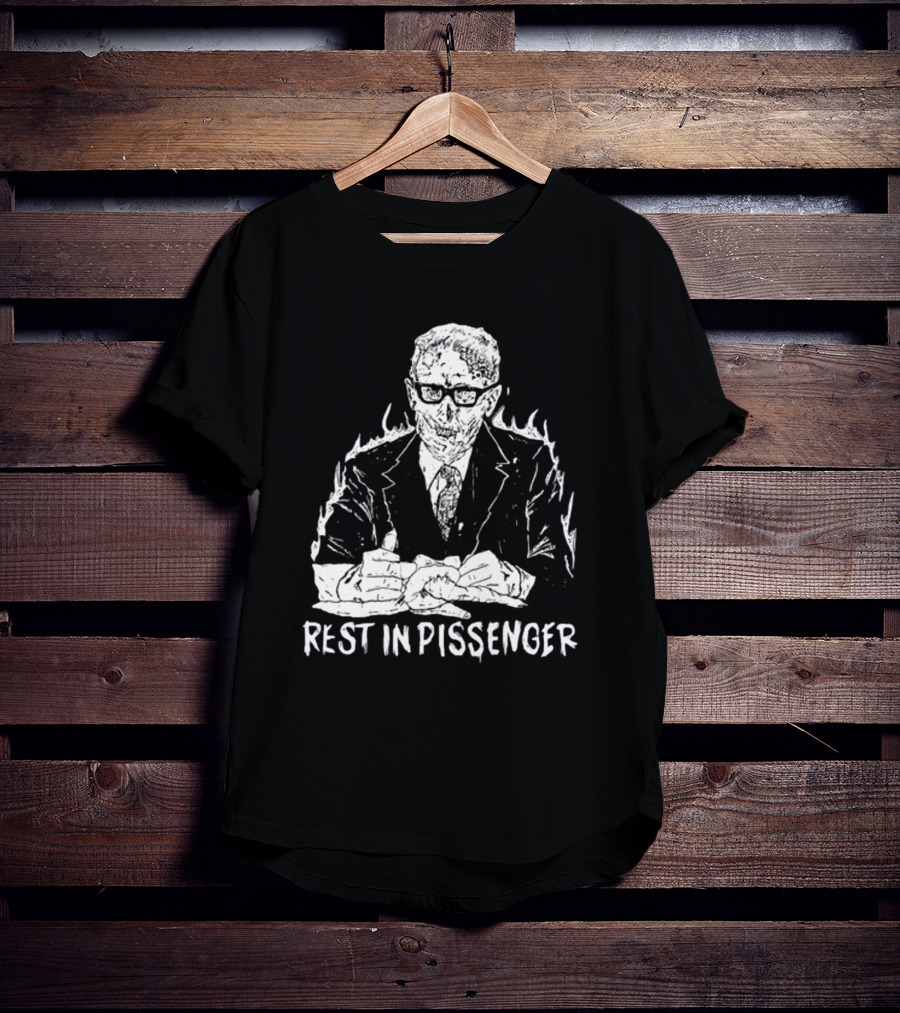 Punkwithacamera Rest In Pissenger Skeleton Suit Flames T-Shirt