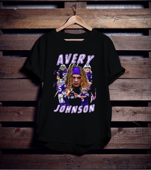 Avery Johnson Football Player Purple Jersey Action Images T-Shirt
