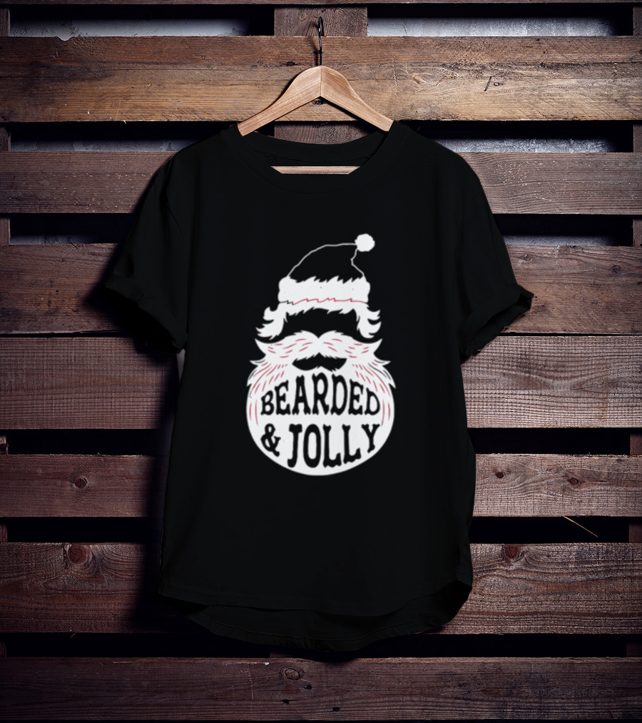 Mens Santa Claus Bearded And Jolly Christmas T-Shirt