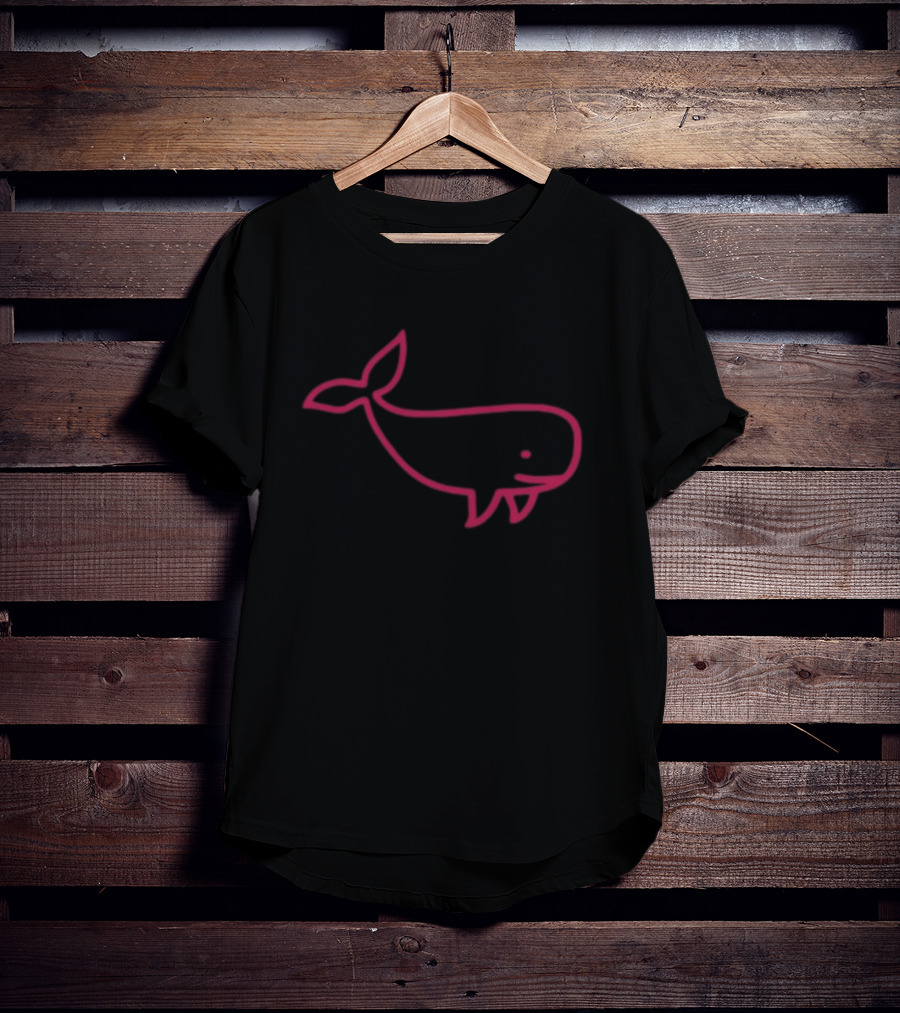 Awhalefact Big Whale Line Drawing T-Shirt