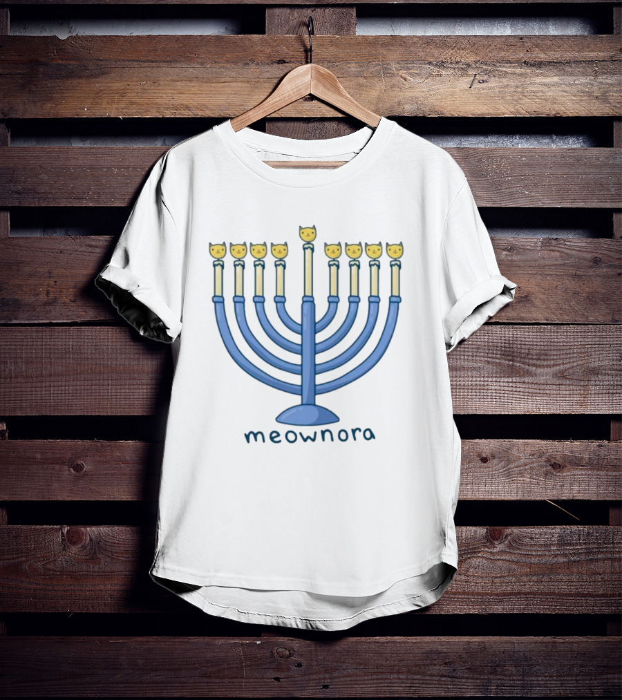 Meownora Cat Menorah Candleholder T-Shirt