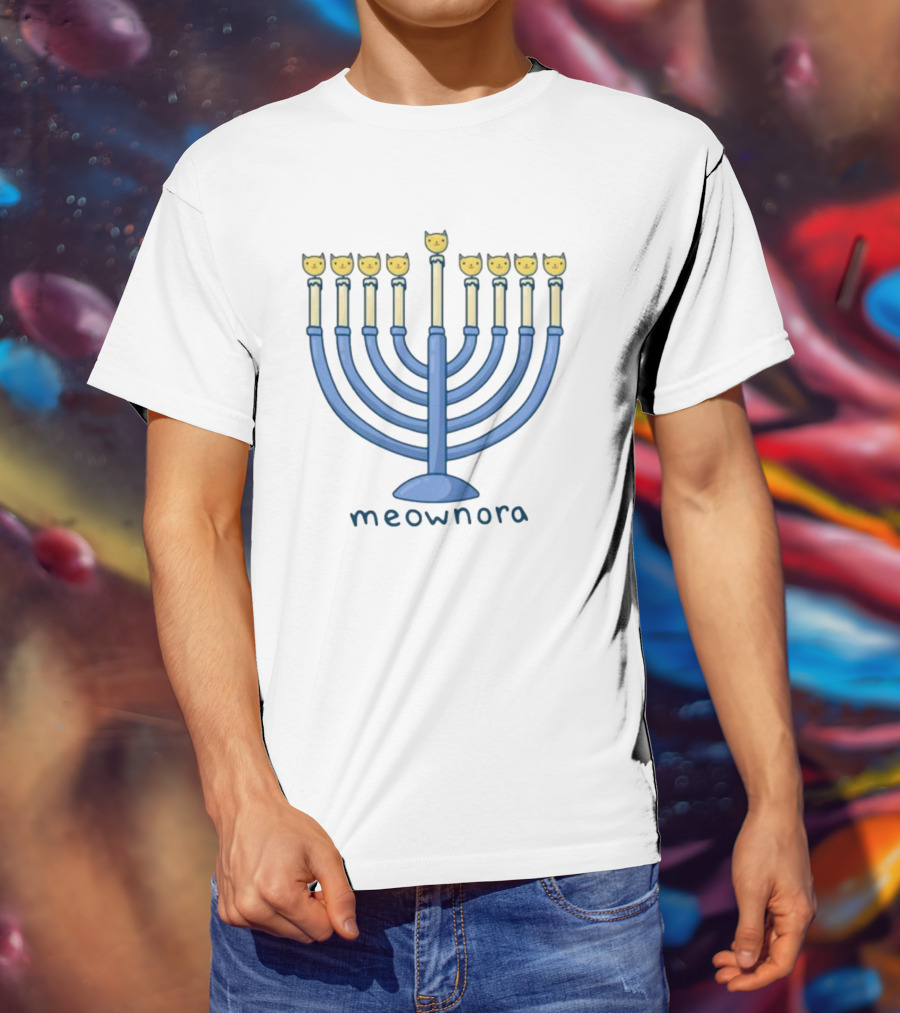 Meownora Cat Menorah Candleholder T-Shirt