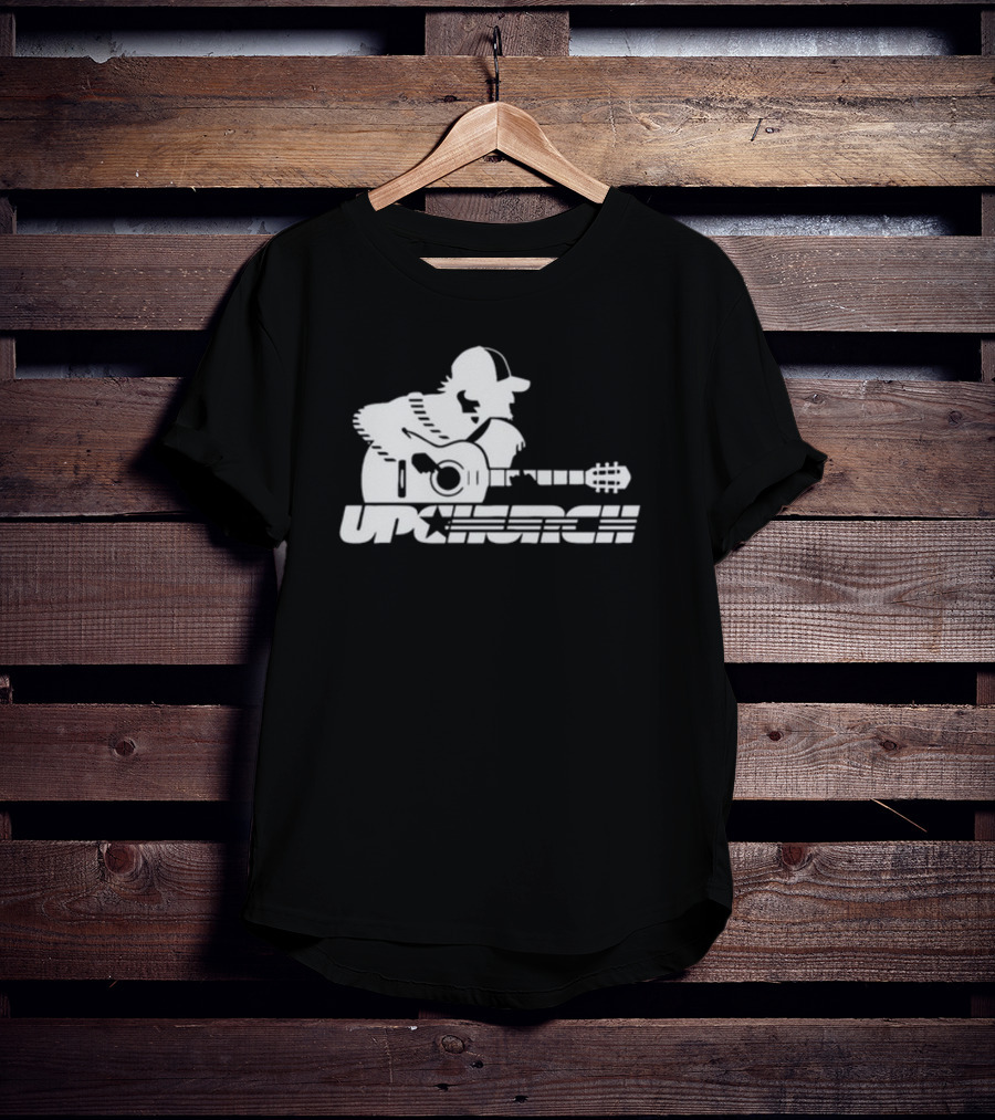 Upchurch Acoustic Guitar Player Silhouette With Star Text T-Shirt